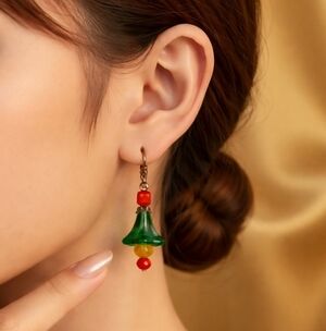 Colorful Glass Bead Floral Earrings